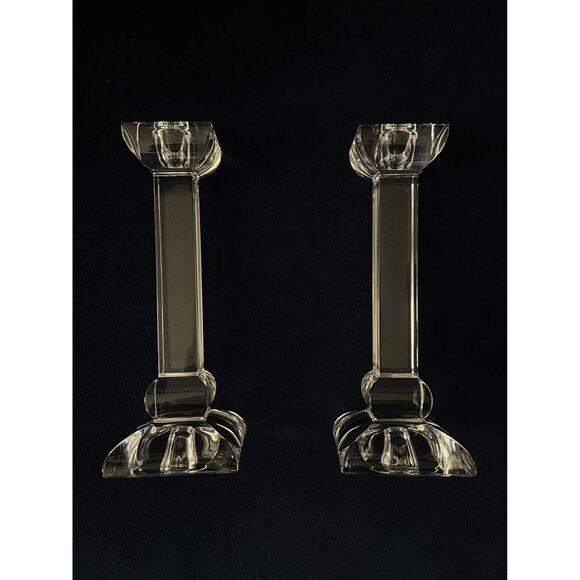 Pair of Villeroy and Boch Crystal Candlestick Holders - Picture 2 of 5